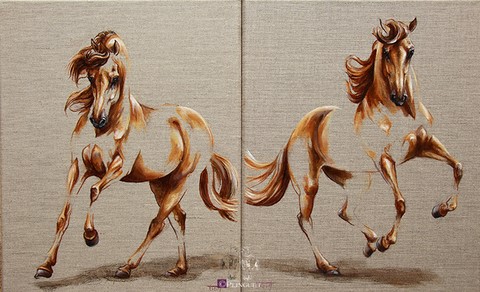 Huile sur toile de lin - 55x45cm - Disponible